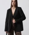 Önü Bağlamalı Blazer Ceket  iyah