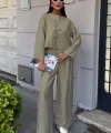 Önü İnce Kordon Detaylı Ve Double Paça Pantolonlu Takım 10180