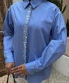 Önü Şerit Taşlı Gömlek 3448