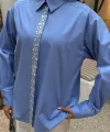 Önü Şerit Taşlı Gömlek 3448