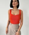 Oranj Askılı Bluz