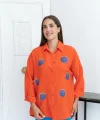 Oranj Deniz Kabuk Desenli Gömlek