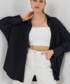 Örme Oversize Gömlek 20264 - Lacivert