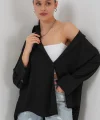 Örme Oversize Gömlek 20264 - Siyah