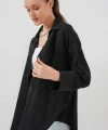Örme Oversize Gömlek 20264 - Siyah