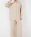 Örme Tesettür Alt Üst Takım 6711 - Krem