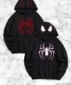 Örümcek Baskılı Sevgili Çift Kombini Kapüşonlu Sweatshirt & Hodie - Siyah