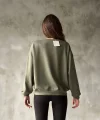 Osy Modal Yumuşak dokulu Kumaş Bisiklet Yaka Oversize Sweatshirt - Haki