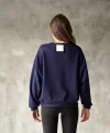 Osy Modal Yumuşak dokulu Kumaş Bisiklet Yaka Oversize Sweatshirt - Lacivert