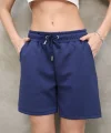 Osy Modal Yumuşak dokulu Kumaş Kadın Kısa Şort - Mavi