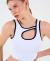 Oval Dekolteli Atlet - Beyaz-Siyah