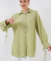 Oversize Bağcıklı Gömlek 5954 - E.Yeşil