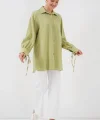 Oversize Bağcıklı Gömlek 5954 - E.Yeşil