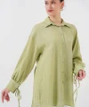 Oversize Bağcıklı Gömlek 5954 - E.Yeşil