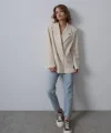 Oversize Blazer Ceket - Natür