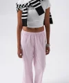 Paça Şerit Detay Çizgili Pantolon