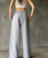 Palazzo Bol Paça Eşofman Pantolon - gri
