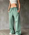 Palazzo Bol Paça Eşofman Pantolon - Yeşil