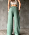 Palazzo Bol Paça Eşofman Pantolon - Yeşil