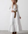 Pamuklu Beli astikli Etek  Beyaz