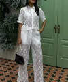 Pantolonu Astarlı Dantel İkili Takım 10119
