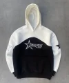 Parçalı Nakış İşlemelı Kapşonlu SweatShirt - Beyaz