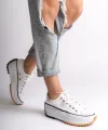 PARIS Bağcıklı Ortopedik Taban Kadın Sneaker Spor Ayakkabı  TBT - Beyaz