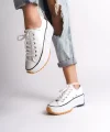 PARIS Bağcıklı Ortopedik Taban Kadın Sneaker Spor Ayakkabı  TBT - Beyaz