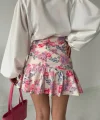 Pembe Çiçekli Etek