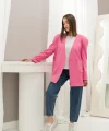 Pembe Eteği Lastikli Ceket