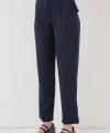 Pileli Kemerli Kumaş Pantolon 6725 - Lacivert