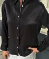 Pırıltılı Kumaş Premium Saten Gömlek 3464