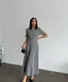 POLİVİSKON ELBİSE - Gri