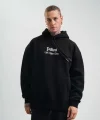 POLIZEI Premium Kalite Kapşonlu Dijital Patchli SweatShirt - Siyah
