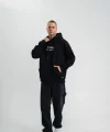POLIZEI Premium Kalite Kapşonlu Dijital Patchli SweatShirt - Siyah