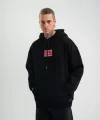 POLIZEI Premium Kalite Unisex Kapşonlu Dijital Patchli SweatShirt - Siyah