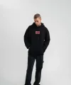 POLIZEI Premium Kalite Unisex Kapşonlu Dijital Patchli SweatShirt - Siyah