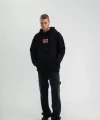 POLIZEI Premium Kalite Unisex Kapşonlu Dijital Patchli SweatShirt - Siyah