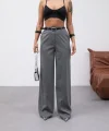 Poly Viscose Yüksek Bel Kemerli̇ Ve Dökümlü Palazzo Pantolon (Kemer Dahi̇l)