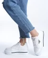 PRAG Bağcıklı Ortopedik Taban Desenli Kadın Sneaker Spor Ayakkabı  CBT - Beyaz