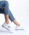 PRAG Bağcıklı Ortopedik Taban Desenli Kadın Sneaker Spor Ayakkabı  CBT - Beyaz
