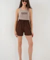Rahat Kalıp Şort 5327  Kahverengi
