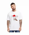Ren Geyiği Baskılı Noel İçin T-shirt - Beyaz