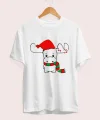 Ren Geyiği baskılı Noel İçin T-shirt - Beyaz