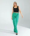 Retro Desen Cepli Yeşil Pantolon