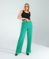 Retro Desen Cepli Yeşil Pantolon