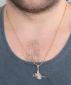 Rose Renk Metal Tuğra Figürlü Erkek Kolye