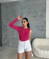 SANDY BODYSUİT TEK KOL - Fuşya