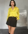 Sarı Saten Gömlek