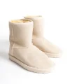 SELINA Bağcıksız Düz Taban İçi Kürklü Süet Kadın Bot  SKT - Krem